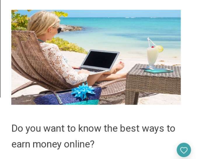 MAKE MONEY ONLINE -GIRL WORKING FROM BEACH