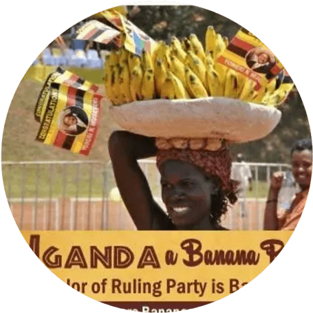 women carrying a basket of bananas on her head