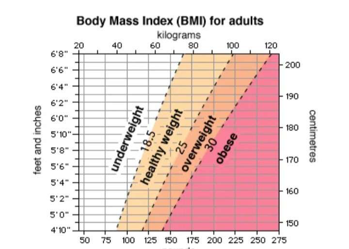 BMI - BODY MASS INDEX CHART