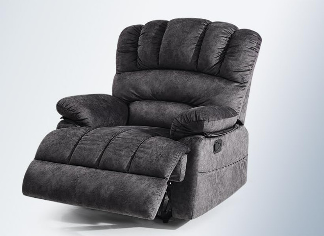 OVERSIZED RECLINER CHAIR - GRAY SOFT MICROFIBER MATERIAL