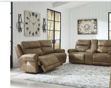 OVERSIZED RECLINER CHAIRS - ASHLEY RICMEN BRAND IN BROWN LEATHER