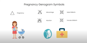 DIAGRAM SYMBOLIZE PREGNANCY AS A TRIANGLE, MISCARRIAGE OR ABORTION SYMBOLS