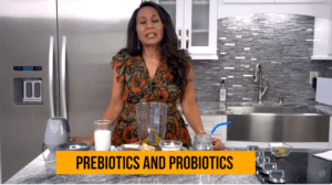 IMAGE SHOWS A DOCTOR EXPLAINING PREBIOTICSAND PROBIOTICS.