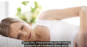 YOUNG LADY LYING ON BED TRYING TO UNDERSTAND FOOD POISONING