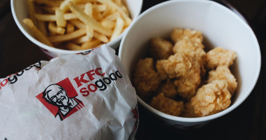 WHY IS FRYING FOOD BAD FOR YOU? SHOWN IS A BUCKET OF KFC FRIED CHICKEN AND FRIES