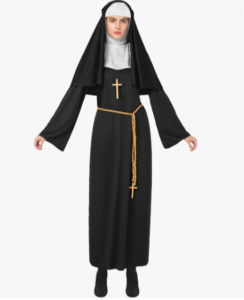 AN INTERESTING FACT IS THAT A PERSON MAY WEAR A NUN'S COSTUME FOR HALLOWEEN